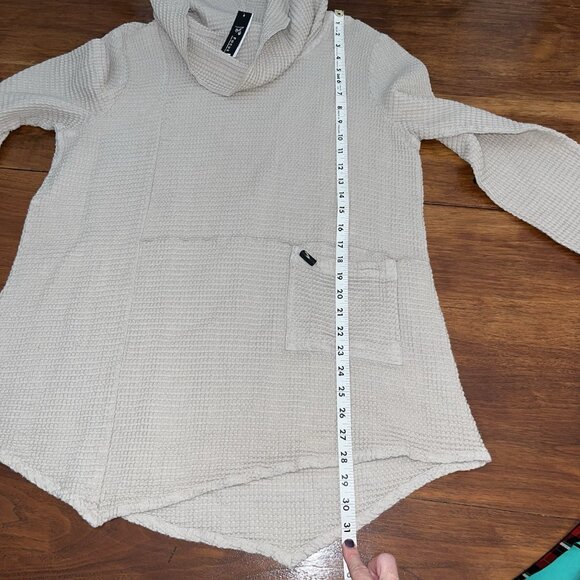 NWT Focus Casual Life Medium Top Cowl Neck Waffle Knit Tunic Lagenlook Boho - Picture 9 of 10